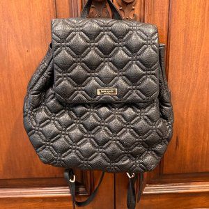 Black Kate Spade Quilted Leather backpack purse